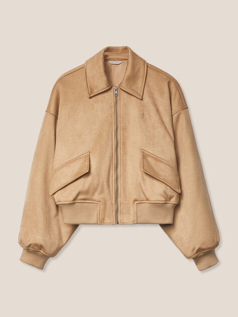 Женская куртка GUESS JEANS GJ FAUX SUEDE BOMBER, Артикул W6RL36WJ842, песочный | 5090615. Ракурс 6