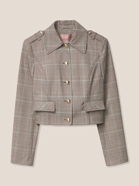 Женский жакет GUESS GERALDINE JACKET, Артикул W6RL55WL442, серо-бежевый | 5090625. Ракурс 6