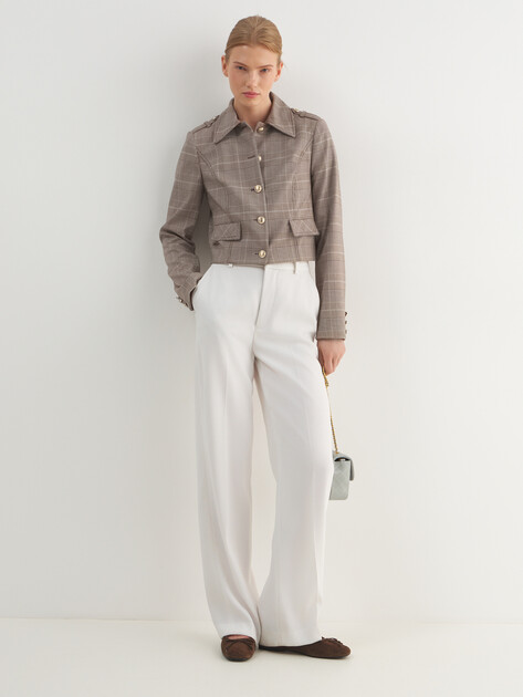 Женский жакет GUESS GERALDINE JACKET, Артикул W6RL55WL442, серо-бежевый | 5090625. Ракурс 2