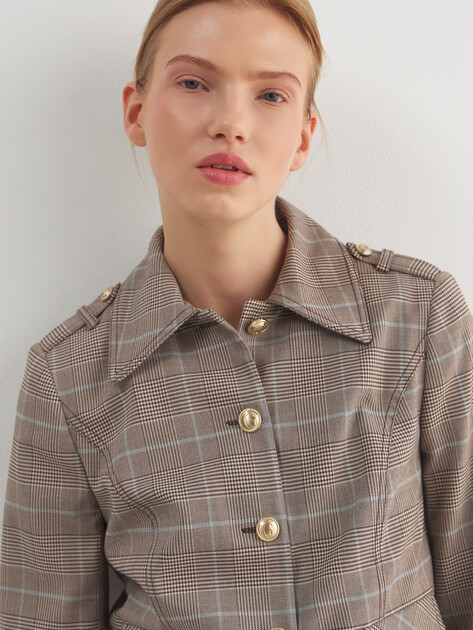 Женский жакет GUESS GERALDINE JACKET, Артикул W6RL55WL442, серо-бежевый | 5090625. Ракурс 3