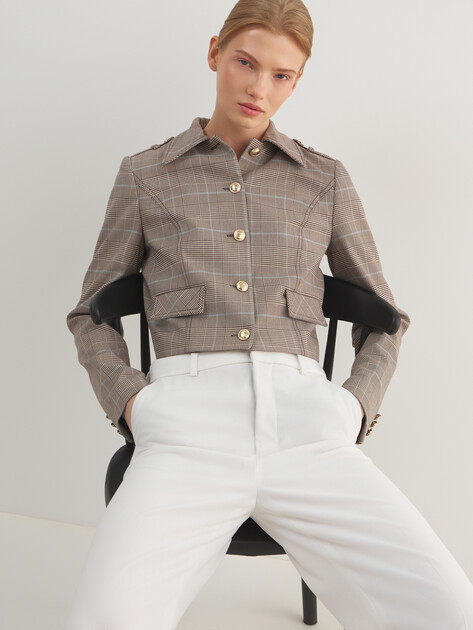 Женский жакет GUESS GERALDINE JACKET, Артикул W6RL55WL442, серо-бежевый | 5090625. Ракурс 5