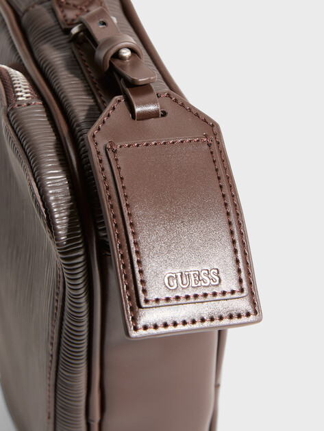 Мужская сумка  GUESS MILANO CROSSBODY DOUBLE ZIP, Артикул HMMIPWP6222, темно-коричневый | 5094199. Ракурс 2