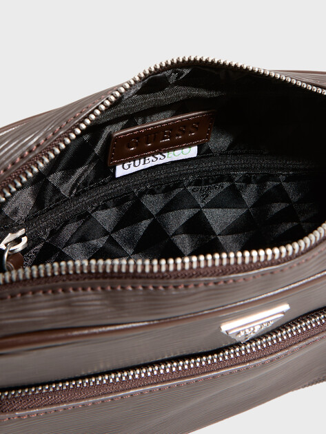 Мужская сумка  GUESS MILANO CROSSBODY DOUBLE ZIP, Артикул HMMIPWP6222, темно-коричневый | 5094199. Ракурс 4