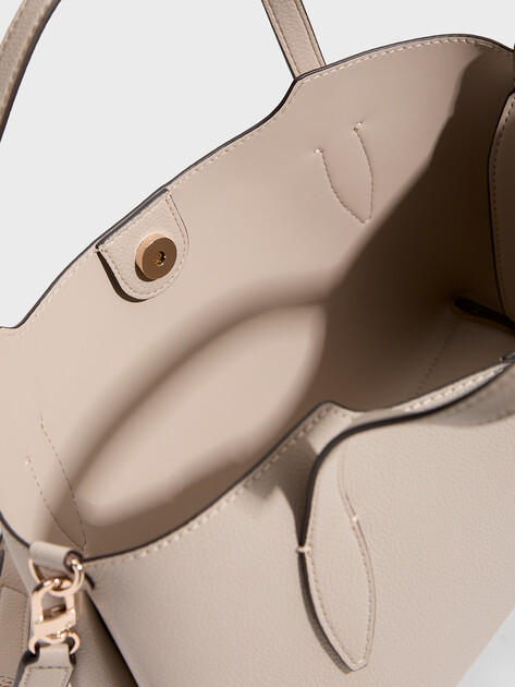 Женский тоут GUESS MELODY 2 IN 1 SATCHEL, Артикул HWBG9735060, серо-бежевый | 5094229. Ракурс 4