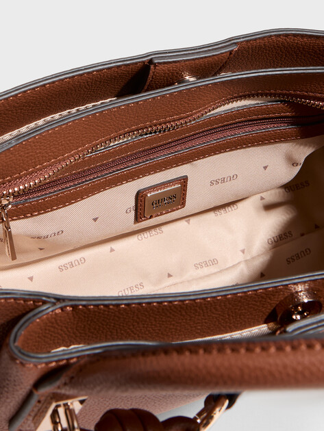 Женский тоут GUESS CAMELIA 3 COMP SATCHEL, Артикул HWBG9742060, светло-коричневый | 5094243. Ракурс 4