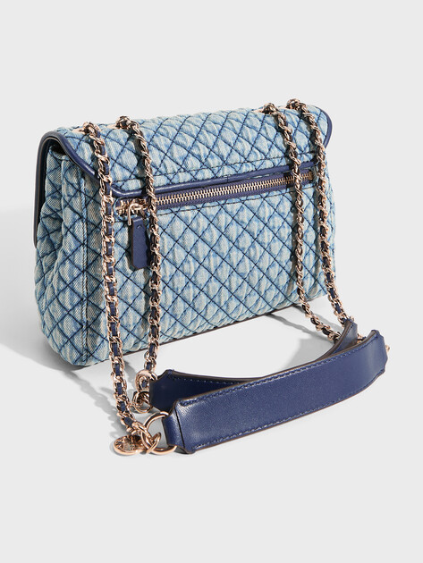 Женская сумка  GUESS GIULLY II 2 COMP CNVRTBLE FLAP, Артикул HWDD9673200, голубой | 5094296. Ракурс 3