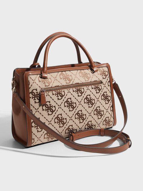 Женский тоут GUESS AUDREY LOGO GIRLFRIEND SATCHEL, Артикул HWJG9755070, бежевый | 5094319. Ракурс 3