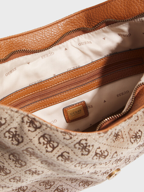 Женская сумка  GUESS CAMDEN SHOULDER BAG, Артикул HWJJ9308180, бежевый | 5094331. Ракурс 4