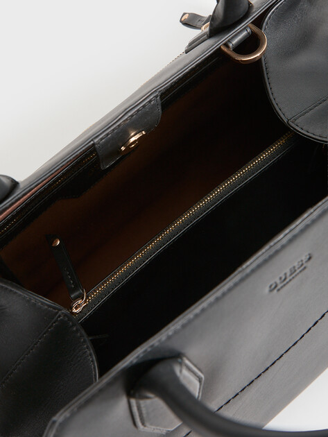 Женская сумка  GUESS LIZA MEDIUM SATCHEL, Артикул HWYUAAP6276, черный | 5094476. Ракурс 4