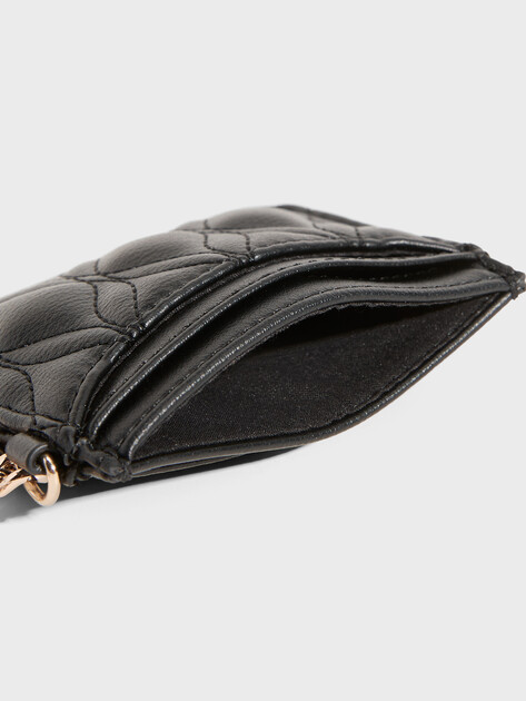 Женский картхолдер GUESS MAXINE QUILTED CARD CASE, Артикул RW7551P6301, черный | 5094485. Ракурс 3
