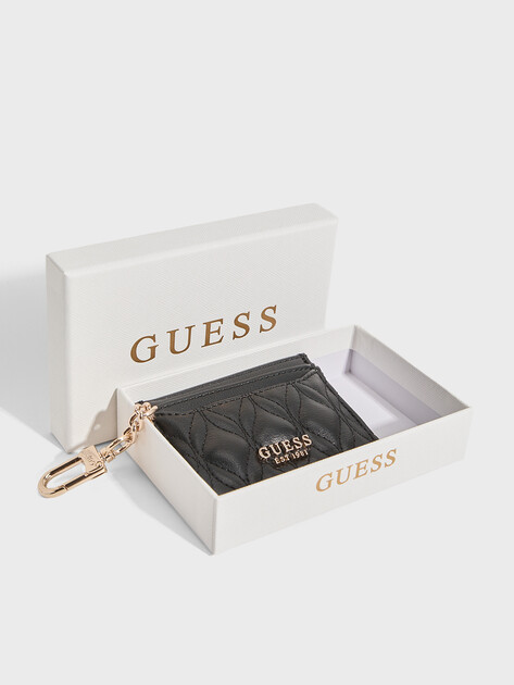 Женский картхолдер GUESS MAXINE QUILTED CARD CASE, Артикул RW7551P6301, черный | 5094485. Ракурс 4