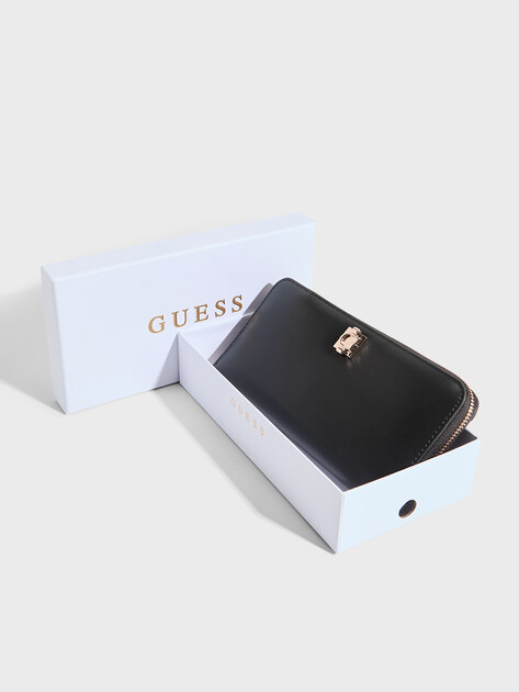 Женский кошелёк GUESS AUDREY SLG LARGE ZIP AROUND, Артикул SWVG9734146, черный | 5094523. Ракурс 4