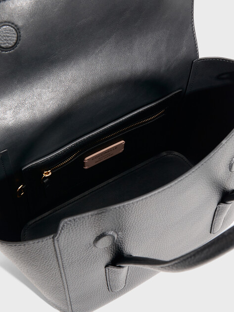 Женский тоут COCCINELLE HANDBAG GRAINED LEATHER, Артикул E1 T8A 18 02 01, черный | 5099599. Ракурс 4