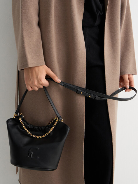 Женская сумка  COCCINELLE MINI BAG SMOOTH LEATHER / NOIR, Артикул E5 U5F 58 01 01, черный | 5130571. Ракурс 5