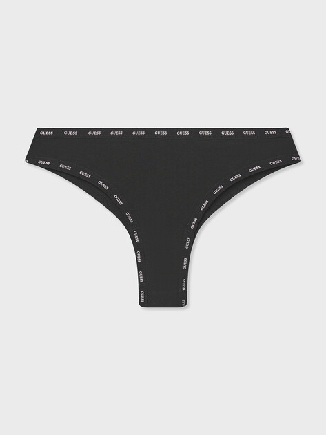 Женский набор трусов GUESS 3 PACK PRINTED BASIC BRAZILIAN, Артикул O5RG14K6YW1, черный | 5155248. Ракурс 4