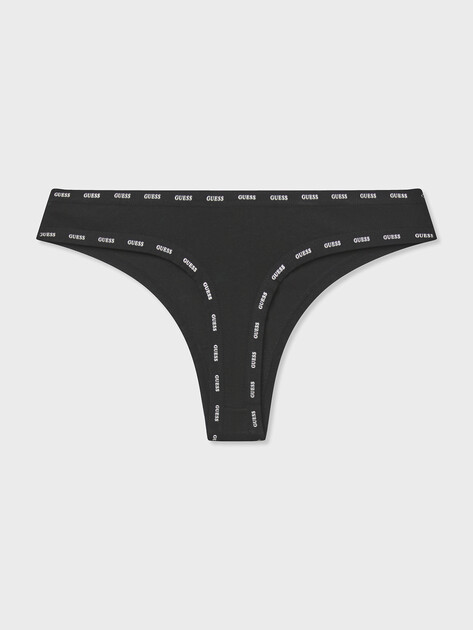 Женский набор трусов GUESS 3PACK PRINTED BASIC THONG, Артикул O5RG22K6YW1, черный | 5156240. Ракурс 5