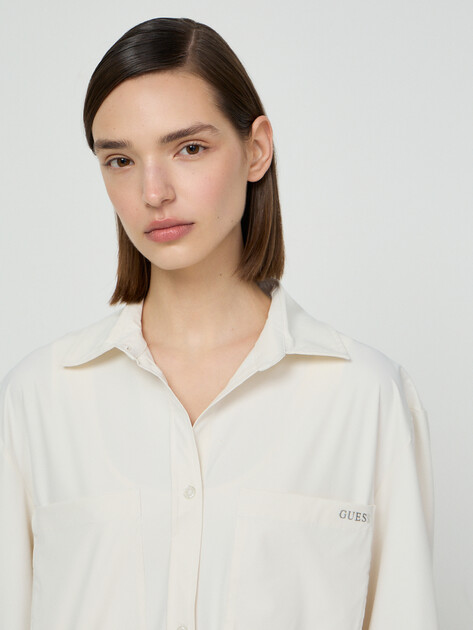 Женская рубашка GUESS NAT SHACKET, Артикул V6RH00WL232, молочно-белый | 5156257. Ракурс 3