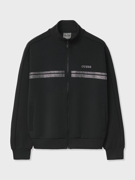 Женская толстовка GUESS BERTHE HIGH NECK FULL-ZIP SWEA, Артикул V6RQ01KCAY2, черный | 5156556. Ракурс 6