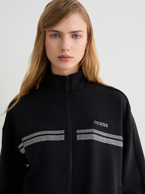 Женская толстовка GUESS BERTHE HIGH NECK FULL-ZIP SWEA, Артикул V6RQ01KCAY2, черный | 5156556. Ракурс 3