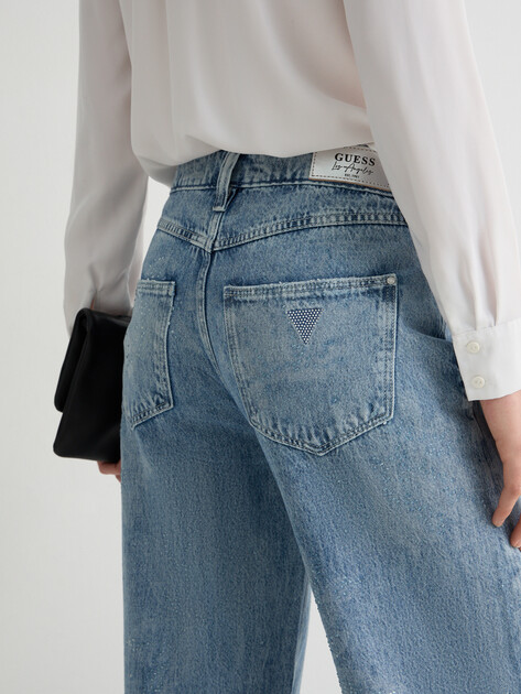 Женские широкие джинсы  GUESS BELLFLOWER, Артикул W6RA82D3Y0Q, голубой | 5157174. Ракурс 3
