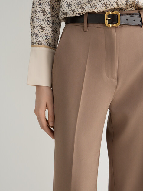 Женские прямые брюки GUESS NAUSICA WIDE LEG PANT, Артикул W6RB02WH9Y2, коричнево-бежевый | 5157189. Ракурс 3 Женские прямые брюки GUESS NAUSICA WIDE LEG PANT, Артикул W6RB02WH9Y2, коричнево-бежевый | 5157189. Ракурс 3