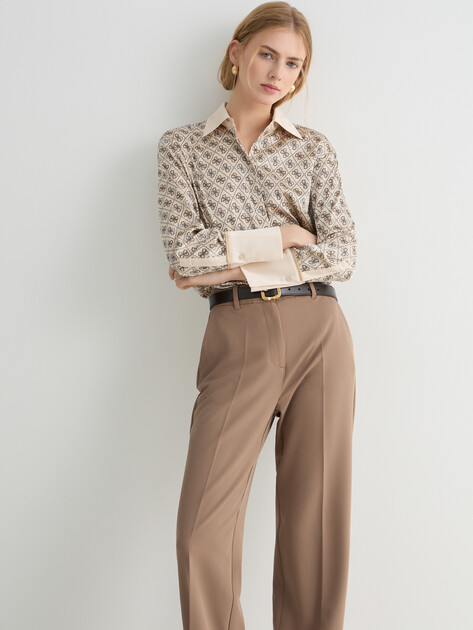 Женские прямые брюки GUESS NAUSICA WIDE LEG PANT, Артикул W6RB02WH9Y2, коричнево-бежевый | 5157189. Ракурс 5 Женские прямые брюки GUESS NAUSICA WIDE LEG PANT, Артикул W6RB02WH9Y2, коричнево-бежевый | 5157189. Ракурс 5