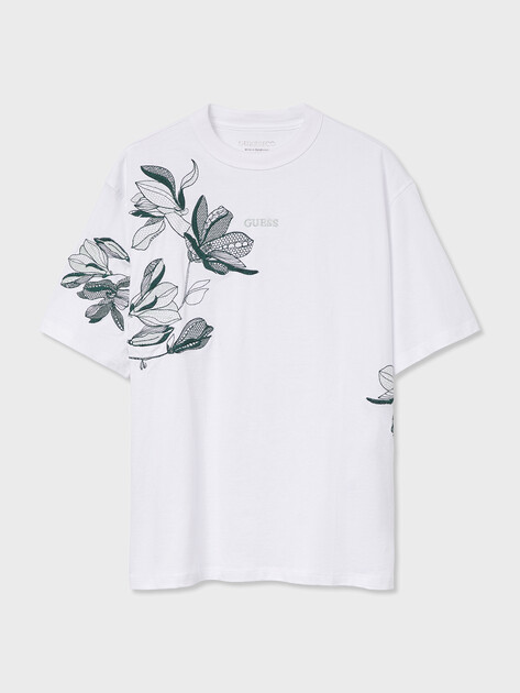 Женская футболка GUESS SS CN BOTANICAL TEE, Артикул W6RI36I3Z14, белый | 5157375. Ракурс 6