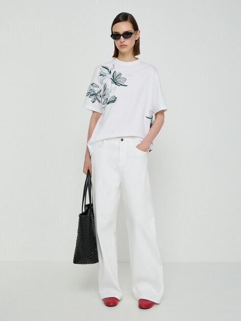 Женская футболка GUESS SS CN BOTANICAL TEE, Артикул W6RI36I3Z14, белый | 5157375. Ракурс 2