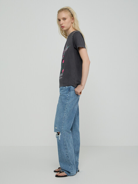 Женская футболка GUESS SS CN GUESS BEAR TEE, Артикул W6RI38I3Z14, черный | 5157403. Ракурс 2