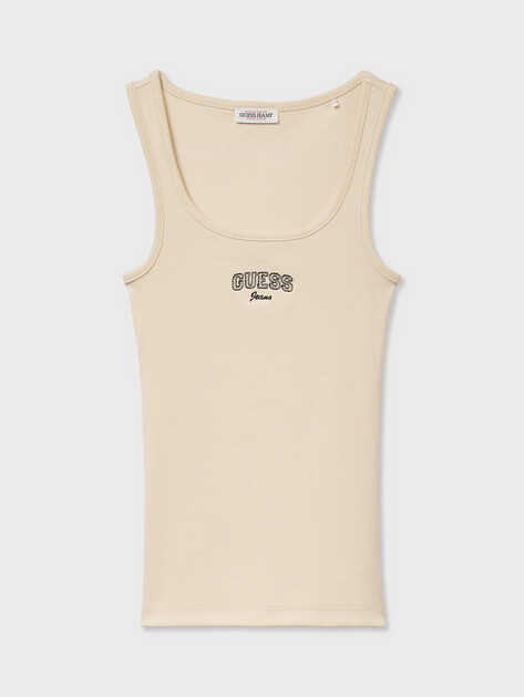 Женская майка GUESS JEANS GJ TANK TOP SLIM RIB EMBRO, Артикул W6RP20KA0H1, бежевый | 5157866. Ракурс 6 Женская майка GUESS JEANS GJ TANK TOP SLIM RIB EMBRO, Артикул W6RP20KA0H1, бежевый | 5157866. Ракурс 6