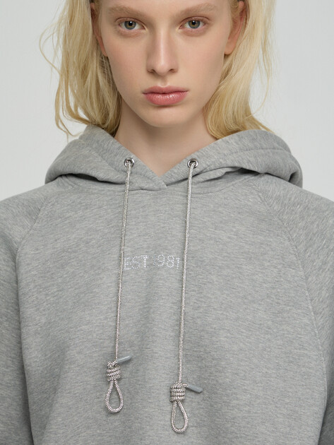 Женское худи GUESS HOODED KRYSTAL SWEATSHIRT, Артикул W6RQ11KB681, серый | 5158018. Ракурс 4 Женское худи GUESS HOODED KRYSTAL SWEATSHIRT, Артикул W6RQ11KB681, серый | 5158018. Ракурс 4