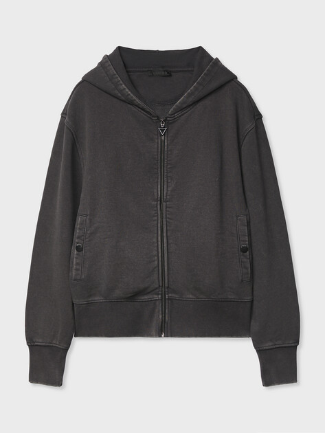 Женская толстовка GUESS HOODED CALIFORNIA SWEATSHIRT, Артикул W6RQ14KBY51, антрацитово-серый | 5158056. Ракурс 6