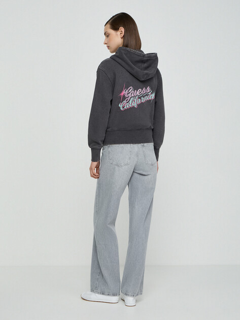 Женская толстовка GUESS HOODED CALIFORNIA SWEATSHIRT, Артикул W6RQ14KBY51, антрацитово-серый | 5158056. Ракурс 3
