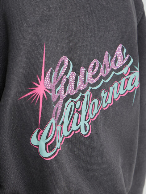 Женская толстовка GUESS HOODED CALIFORNIA SWEATSHIRT, Артикул W6RQ14KBY51, антрацитово-серый | 5158056. Ракурс 4