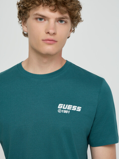 Мужская футболка GUESS LAURO CN SS T-SHIRT, Артикул Z6RI12I3Z14, зеленый | 5158449. Ракурс 4
