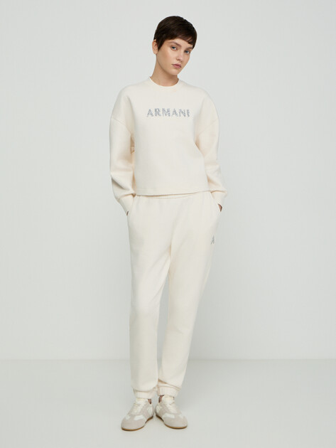 Женский свитшот ARMANI EXCHANGE SWEATSHIRT, Артикул XW002049, молочно-белый | 5169309. Ракурс 5