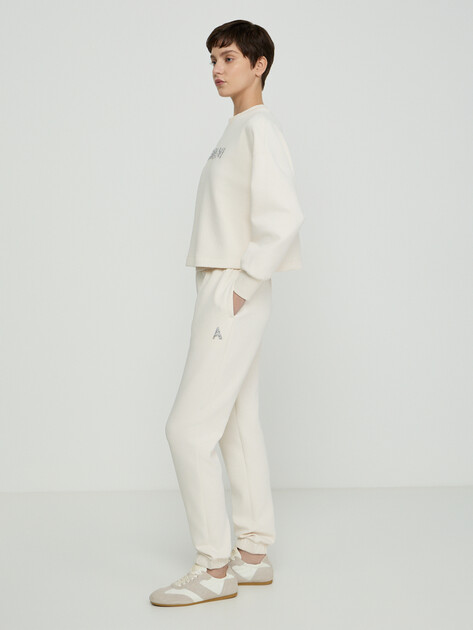 Женские брюки ARMANI EXCHANGE TROUSER, Артикул XW002210, молочно-белый | 5169362. Ракурс 2
