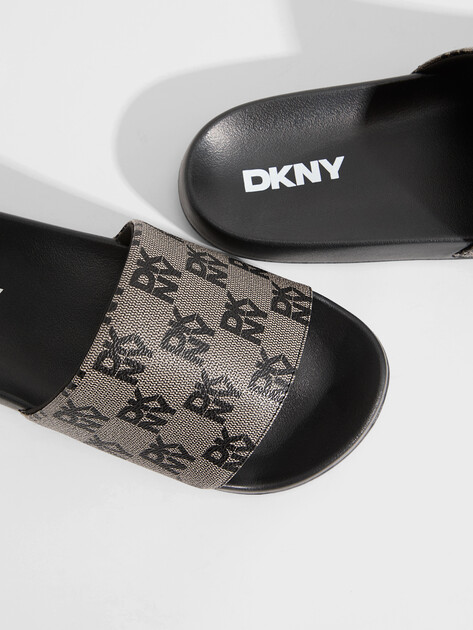 Женские сланцы DKNY ZELLA - FLAT SLIDE 1, Артикул K1606463(K), серый | 5183791. Ракурс 3