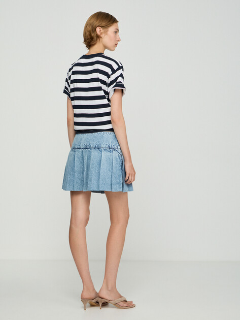 Юбка мини GUESS JEANS GJ PLEATED SKIRT, Артикул W6RD38D6552, голубой | 5183947. Ракурс 3