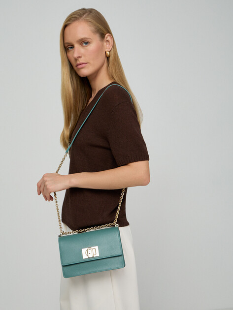 Женская сумка через плечо кросс-боди FURLA, Артикул FURLA 1927 MINI CROSSBODY 20, голубой | 5191870. Ракурс 5