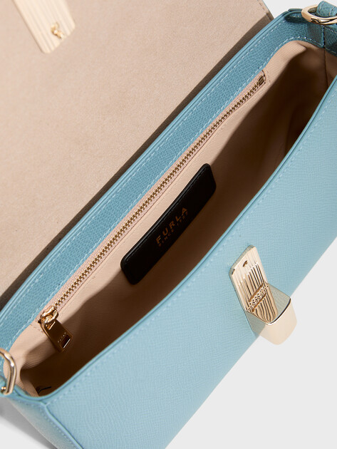 Женская сумка через плечо кросс-боди FURLA, Артикул FURLA IRIDE S CROSSBODY, серо-голубой | 5200072. Ракурс 4