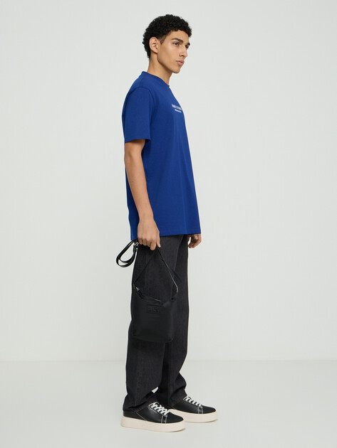 Мужская футболка ARMANI EXCHANGE T-shirt con logo sul petto in cotone, Артикул XM001280, синий | 5201582. Ракурс 2