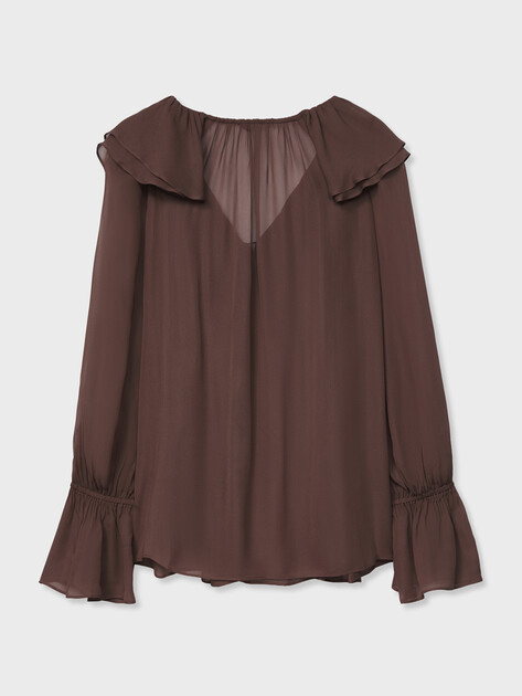 Женская блузка MARCIANO BY GUESS ADELA LS RUFFLES BLOUSE, Артикул G6GH04W2385, коричневый | 5209454. Ракурс 7