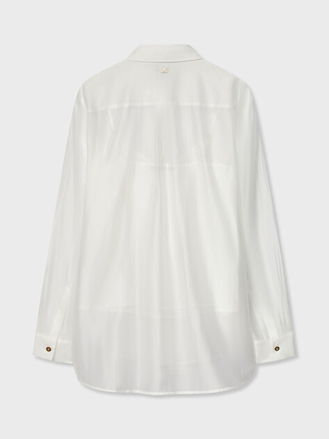 Женская блузка MARCIANO BY GUESS TEA LS STRAIGHT SHIRT, Артикул G6GH23W2198, белый | 5209536. Ракурс 7