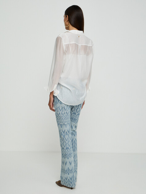 Женская блузка MARCIANO BY GUESS TEA LS STRAIGHT SHIRT, Артикул G6GH23W2198, белый | 5209536. Ракурс 3