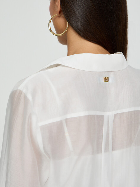 Женская блузка MARCIANO BY GUESS TEA LS STRAIGHT SHIRT, Артикул G6GH23W2198, белый | 5209536. Ракурс 4