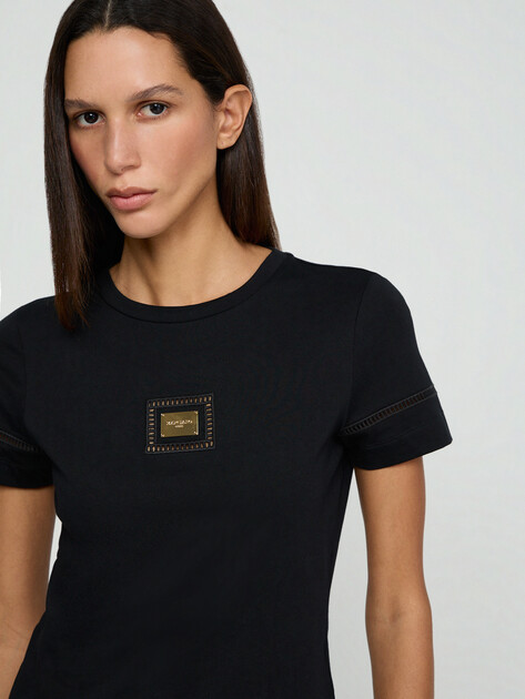 Женская футболка MARCIANO BY GUESS MINA SS SLIM FIT T-SHIRT, Артикул G6GI02K3182, черный | 5209638. Ракурс 4