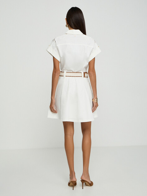 Женское платье MARCIANO BY GUESS ALEXIS SS EMBRO BUTTONED DRESS, Артикул G6GK35W1904, белый | 5209672. Ракурс 3