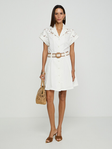 Женское платье MARCIANO BY GUESS ALEXIS SS EMBRO BUTTONED DRESS, Артикул G6GK35W1904, белый | 5209672. Ракурс 5
