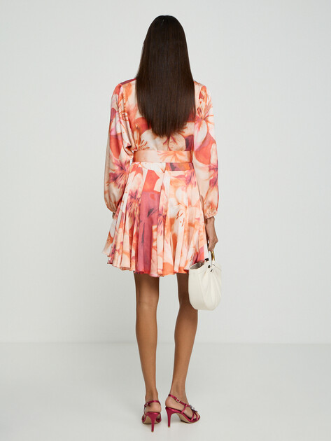 Женское платье MARCIANO BY GUESS ESTELA SURPLICE PRINTED DRESS, Артикул G6GK58W2214, коралловый | 5209699. Ракурс 3